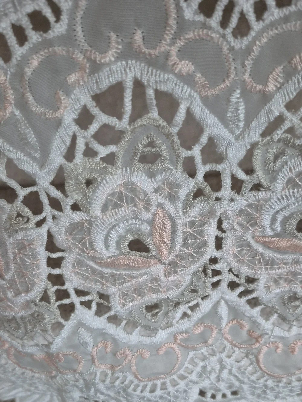 White Sheer Lace Curtain Panel Valance Scalloped Edge 29x27